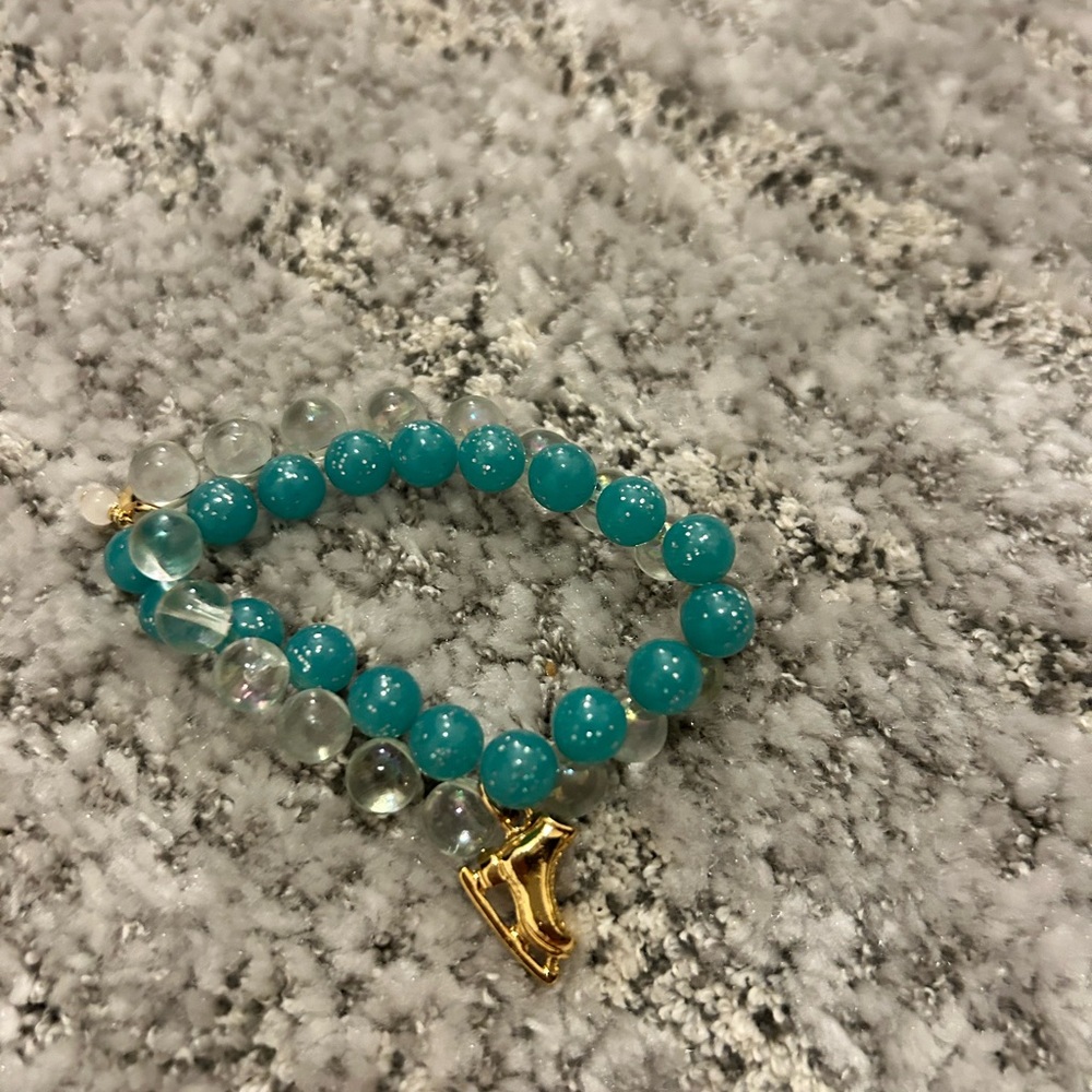 Crewcuts by J Crew Girls Gold Ice Skate ⛸️ Dangle Bracelet